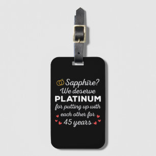 45. Hochzeitstag I - Sapphire Funny Couple Gepäckanhänger
