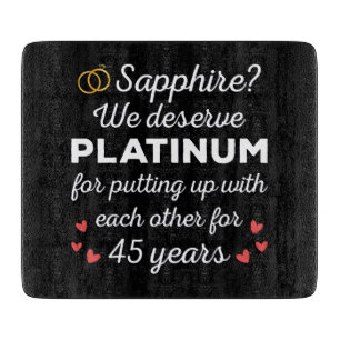 45. Hochzeitstag I - Sapphire Funny Couple Schneidebrett