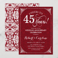 45. Hochzeitstag - Ruby Red Damask