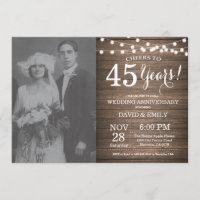 45. Hochzeitstag Rustikales Holz