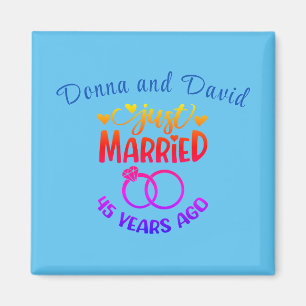 45. Individuelle Name zum Hochzeitstag Saphire Magnet