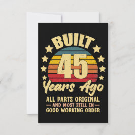 45 Jahre alt Alle Teile Original 45. Geburtstag Karte