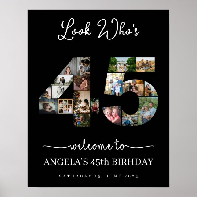 45 Jahre alt Foto-Collage Poster (Vorne)