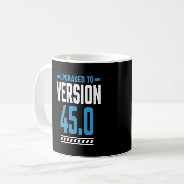 45 Jahre alt Geburtstagsgeschenk Kaffeetasse (Vorderseite Links)
