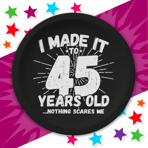 45 Jahre alt Sarcastic Meme Funny 45. Geburtstag Pappteller