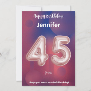 45 Jahre alte Happy Birthday Card