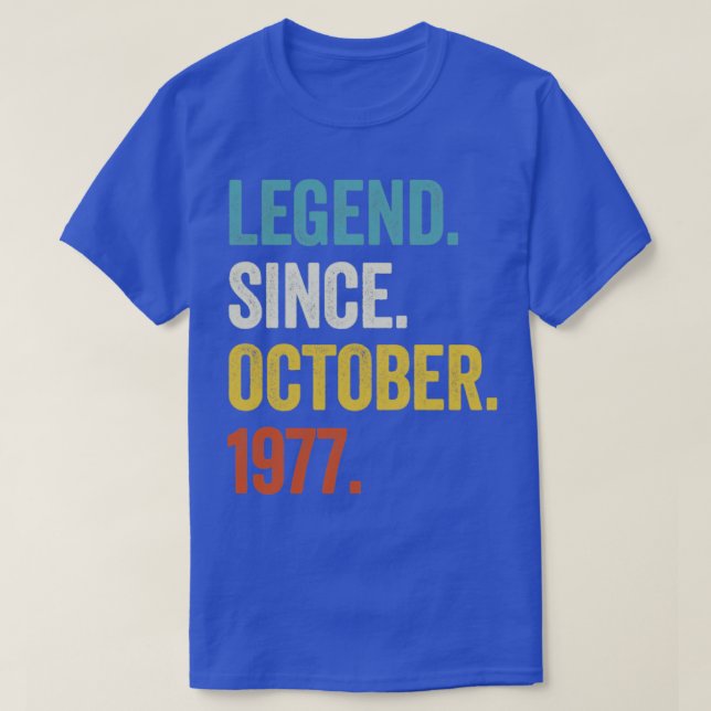 45 Jahre alte Legende seit Oktober 1977 45. Geburt T-Shirt (Design vorne)