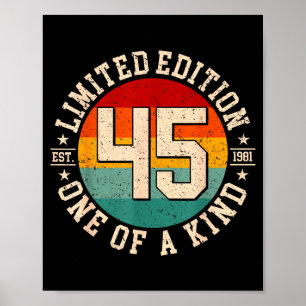 45 Jahre alte limitierte Auflage 1981 zum 45. Poster