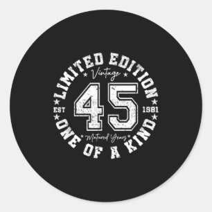 45 Jahre alte limitierte Auflage von 1981 zum 45. Runder Aufkleber