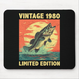 45 Jahre altes Geschenk 1980 Fischfang Fisch 45. Mousepad