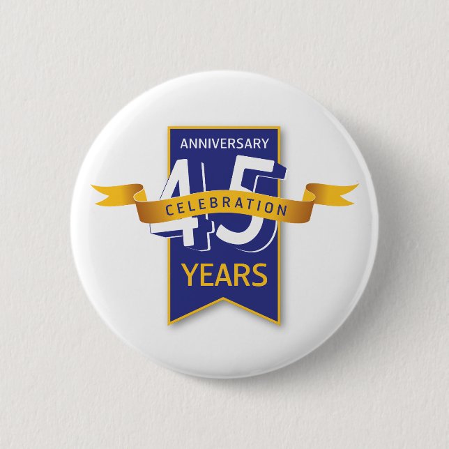 45 Jahre Jubiläumsdesign Button (Vorderseite)