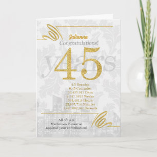 45 Jahre Mitarbeiterjubiläum Business Elegance Karte