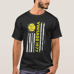 45 Jahre Vintag 1977 Amerikanische Flagge 45. Gebu T-Shirt