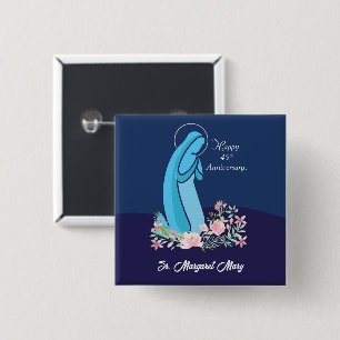 45. Jahrestag des religiösen Lebens Nun Pink Blume Button