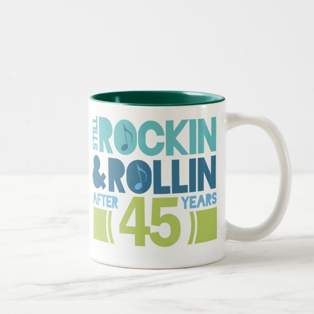 45. Jahrestags-Hochzeits-Geschenk Zweifarbige Tasse (Rechts)
