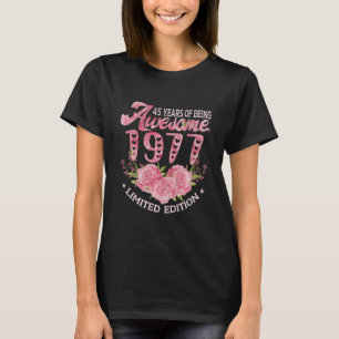 45-jähriges Pink Vintag 1977 Geburtstagsgeschenk 4 T-Shirt