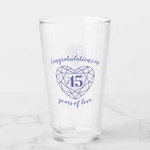 45. Jubiläum 45 Jahre Saphirblauer Brauch Glas
