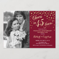 45. Jubiläum mit Foto - Gold Ruby Red