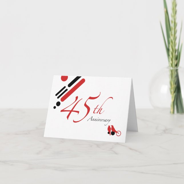 45. Jubiläum (Mod-Vögel) Karte (Vorderseite)