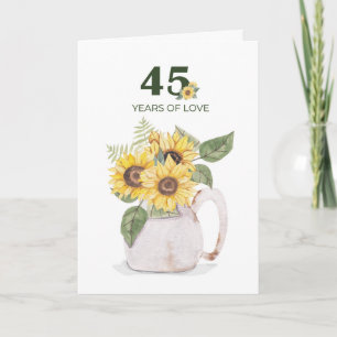 45. Jubiläum Sunflowers Years Love Karte