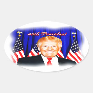 45. Präsident Donald Trump _ Ovaler Aufkleber