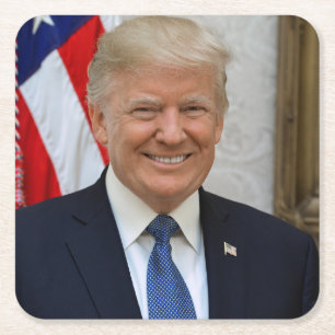 45 Präsident Donald Trump Rechteckiger Pappuntersetzer