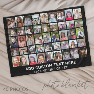 45 Quadratisches Fotocollagen-Raster mit Text - sc Fleecedecke