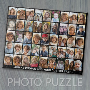 45 Quadratisches Fotocollagen-Raster mit Text - sc Puzzle