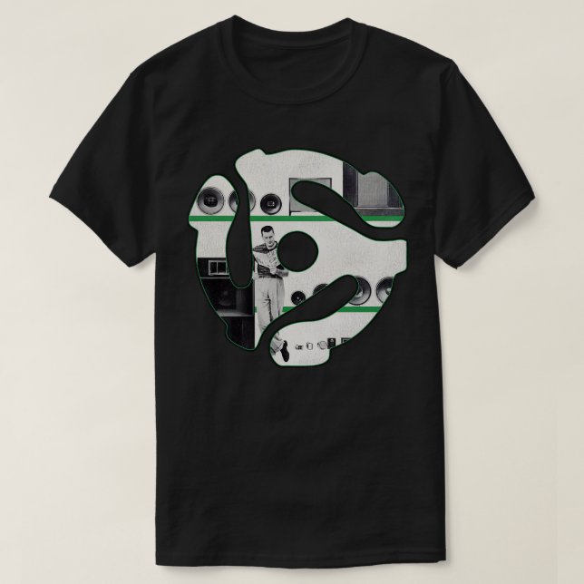45-Record-Adapter Stereo-Typ T-Shirt (Design vorne)