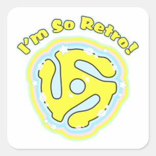 45-RPM-Adapter, also Retro Quadratischer Aufkleber