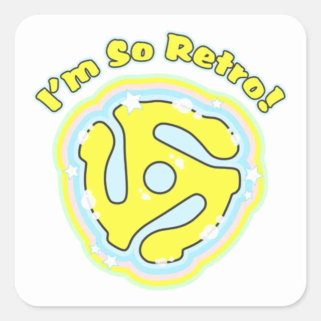 45-RPM-Adapter, also Retro Quadratischer Aufkleber (Vorderseite)