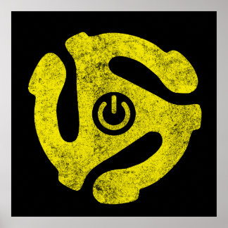 45 RPM Adapter Power Symbol Sticker Retro Vinyl Poster