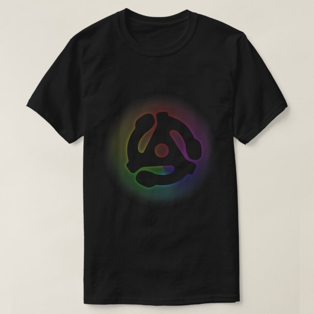 45 RPM Adapter Rainbow Electronic Dance Music DJ T-Shirt (Design vorne)