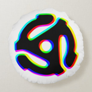 45-RPM-Record-Adapter mit Glitch-Effekt Rundes Kissen