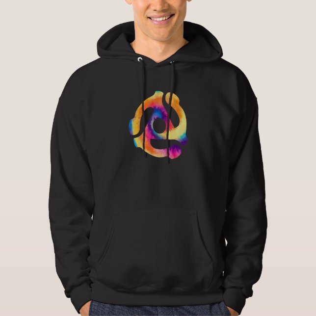 45 RPM Record Adapter Tie Dye Retro Vinyl DJ Gift Hoodie (Vorderseite)