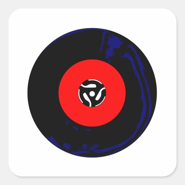 45 RPM SIngle Record Quadratischer Aufkleber (Vorderseite)