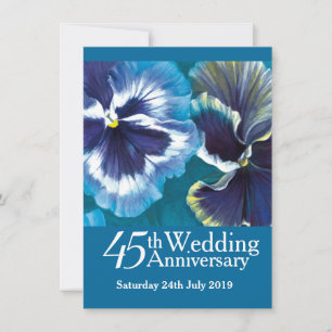 45. Saphir-Hochzeitsfeier-Einladung blau Einladung