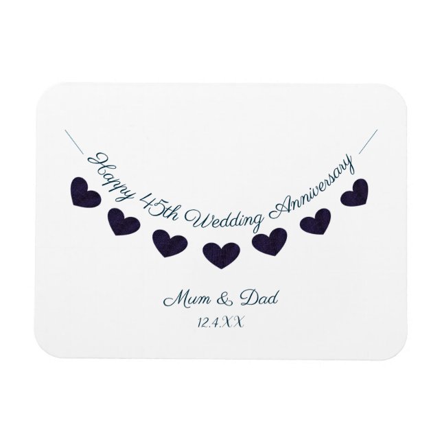 45. Saphir Hochzeitstag Mama & Papa Design Magnet (Horizontal)