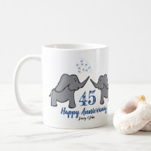 45. Saphir Hochzeitstag niedlicher Elefant