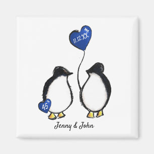45. Saphire Hochzeitstag Pinguin Geschenk mag Magnet