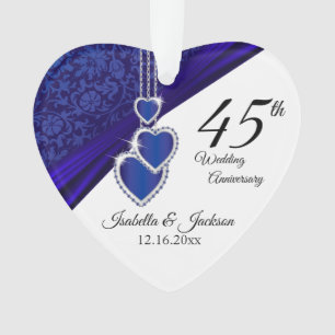 45. Saphire Wedding Anniversary Keepake Design Ornament