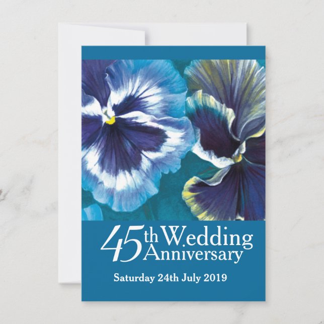 45. Saphire Wedding Party - Einladung blau (Vorderseite)