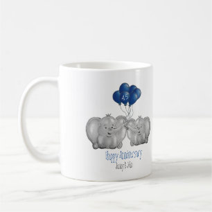 45. Sapphire Hochzeitstag Elefantengeschenk Kaffeetasse