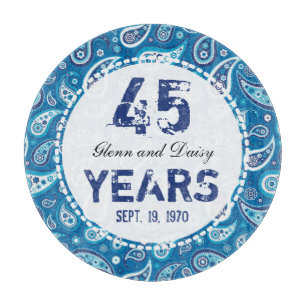 45. Sapphire Wedding Anniversary Paisley Pattern Schneidebrett
