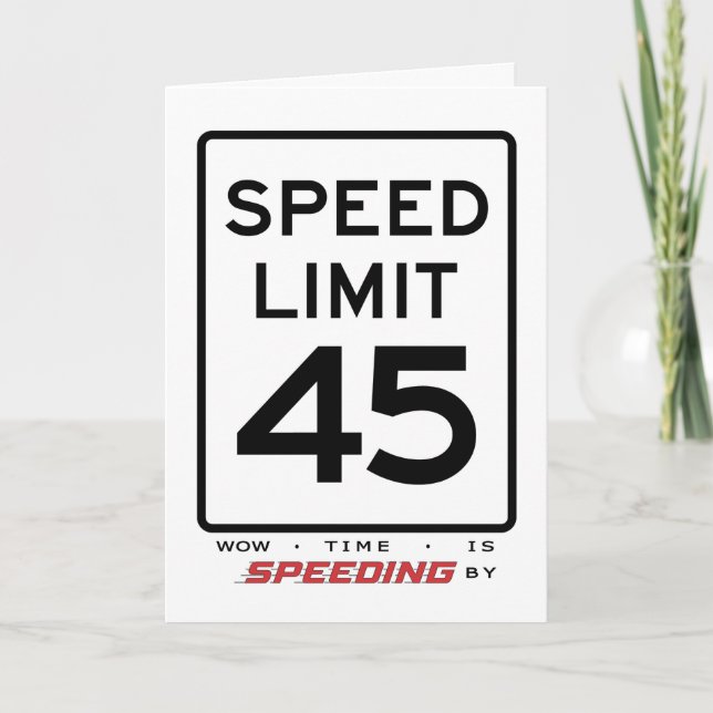 45. Speed Limit Geburtstagskarte Dankeskarte (Vorderseite)