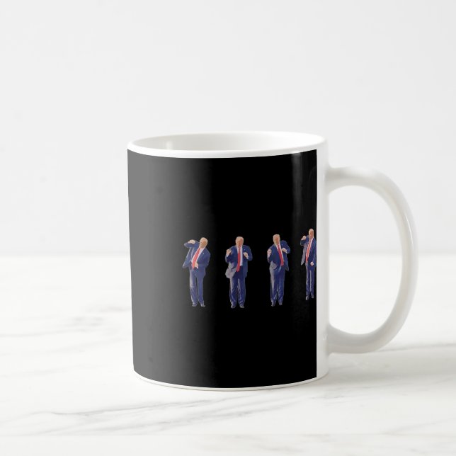 45 Tanzpräsident Donald J Trump 2024 Niemals Surre Kaffeetasse (Rechts)