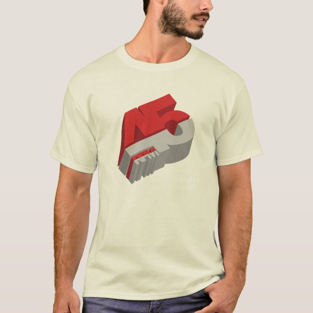 45 U/MIN 3D T-Shirt (Vorderseite)