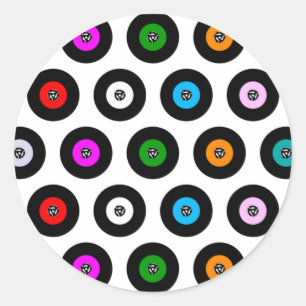 45 U/min Single-Aufzeichnung Nahtloser Hintergrund Runder Aufkleber