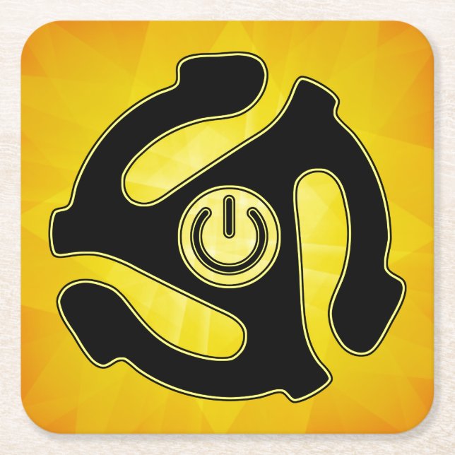 45 U-/minPower-Aufzeichnungs-Adapter Rechteckiger Pappuntersetzer (Vorderseite)