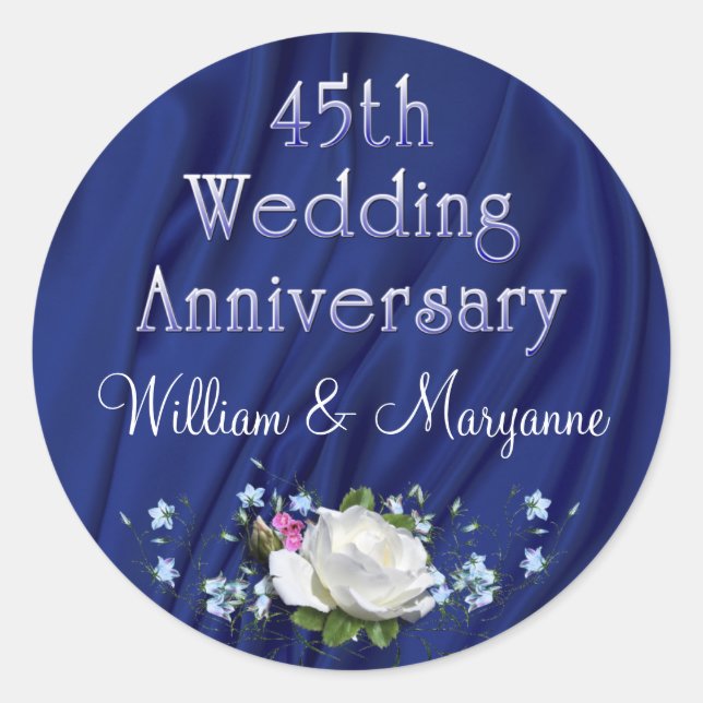 45. White Rose Jubiläum Party Stickers (Vorderseite)